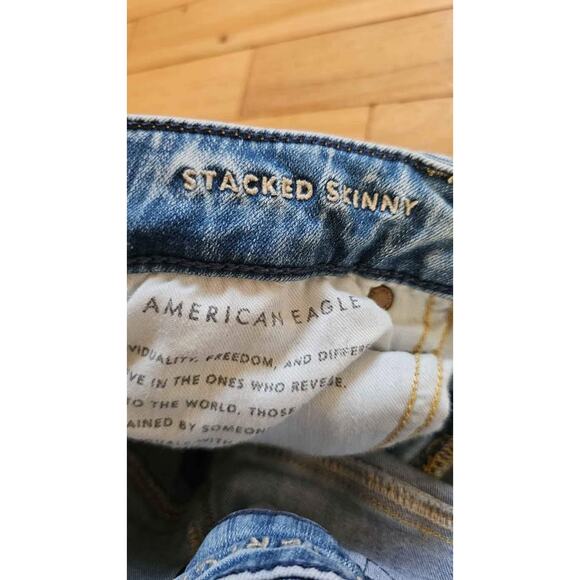 Men's Distressed Stacked Skinny American Eagle Young Money Jeans 28×30 - Picture 3 of 6